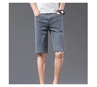 CLSDRZC Summer Men's Stretch Slim Denim Shorts Business Slimming Regular Gray Short Jeans Men
