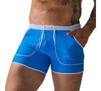CLSDRZC Summer Men's Swimming Trunks Elastic Waist Swimwear Boxer Beach Swim Shorts Man Quick Spring Shorts