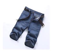 CLSDRZC Summer Men's Thin Black Short Jeans Classic Business Stretch Straight Denim Shorts for Men