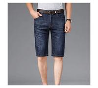 CLSDRZC Summer Men's Thin Short Jeans Business Light Blue Stretch Denim Shorts Men's Clothes Straight Pants