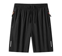 CLSDRZC Summer Outwear Basketball Shorts Thin Quick Dry Ice Silk Pants Relaxed Casual Black Capris