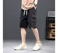 CLSDRZC Summer Overalls Shorts Men's Casual Black Shorts Plus Size Sportswear Shorts Relaxed Work Shorts