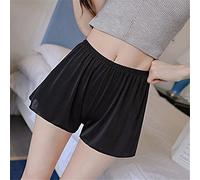 CLSDRZC Summer Plus Size Short Sleep Bottoms Women Shorts Loose Outwear Hot Black White Skin Home Nightgown
