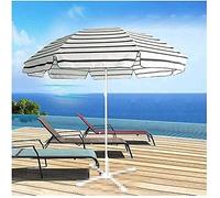 CLSDRZC Sun Parasol Garden 2.4m Striped Beach Umbrella Parasols, with Three-Layer 8 Metal Reinforced Support Frames, for Outdoor Cafe Balcony Pool Without Base，Yellow