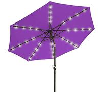 CLSDRZC Sun Parasol Parasols 2.5M Crank Solar Light Market Patio Outdoor Umbrellas Self Charging LED Garden Umbrella
