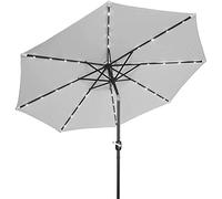 CLSDRZC Sun Parasol Parasols 2.5M Crank Solar Light Umbrella Market Patio Outdoor Umbrellas Self Charging LED Garden Umbrella,Green