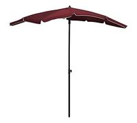 CLSDRZC Sun Shades Cantilever Outdoor Umbrella Garden Parasol with Pole 200x130 cm Bordeaux Red