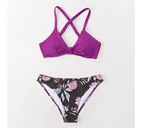 CLSDRZC Swimsuit for Women Bow Tank Two Pieces Swimwear Summer Beach Bathing Suits Low Waist Bikini Sets