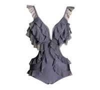 CLSDRZC Swimsuit Women's Hot Spring One-Piece Cover Belly Back Big Chest Bikini Swimsuit Women