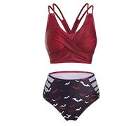 CLSDRZC Swimwear Biquinis Print Cut out Bikini Women Spaghetti Strap Two Piece Swimsuit Girl Beach Bathing Suit