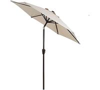 CLSDRZC Tilting Garden Parasol, Patio Umbrella with Hand Crank, Waterproof and UV Protection, Sun Shades, Beach, Outdoor Parasols(Beige-2.25M)