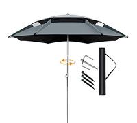 CLSDRZC Umbrellas Water Proof Parasol for Fishing, Camping, BBQ, Beach, Garden, 360° Sun Shade Protection, Sunshade Shelter Outdoor Umbrella Canopy, with Ground Anchor