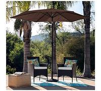 CLSDRZC UV50+ Large Outdoor Market Umbrellas,Patio Garden Table Umbrellas with Cranks, and Resistant Parasols,for Terraces Yards Lawns Outdoors,Brown