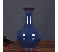 CLSDRZC Vases for Decor Ceramic Vase Retro Blue Beautifully Decorated Creative Fashion Home Furnishings Flower 37 * 21 * 12cm Jar