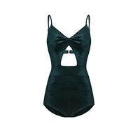 CLSDRZC Velvet Swimsuit Ladies Wispy One-Piece Cover Belly Swimsuit Female Size Breasts Gather Halter On Vacation