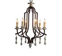 CLSDRZC Villas Clubhouses Decorative Lights,European Retro Solid Wood Old,E14 American Country Iron Art,Living Room Dining Room Bedroom Dining Room Bar-Vintage to Make Old Colors 60 * 90
