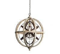 CLSDRZC Vintage Chandelier Wood Country Style Pendant Light E14 Candle Holder Do The Old Ceiling Lighting For Living Room Dining Room Bedroom Adjustable HEIGH-Retro is Old 30cm