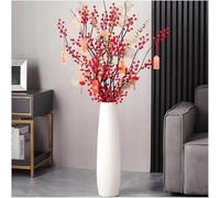 CLSDRZC White Vase,Large Ceramic Floor Vase,for Dried Flowers Branches Fillers Elegant Look For Any Dining(White,12x45cm)