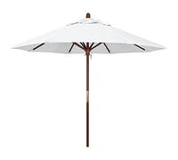 CLSDRZC White Wood Garden Lawn Parasols, Outside 95+UV Sunscreen Rainproof Patio Market Umbrellas for Coffee, Round & Rectangle Height Table