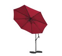 CLSDRZC Wine Banana Parasol Hanging Cantilever 3.0M Patio Garden Umbrella Sun Shade Canopy