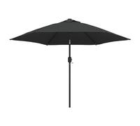 CLSDRZC with LED Lights Steel Pole 300cm Anthracite,Beach Water Repellent,U VLight Protection, Easy to Open and Close, Garden Outdoor Parasol