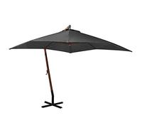 CLSDRZC with Pole Anthracite 3x3 m Solid Fir Wood,Beach Water Repellent,U VLight Protection, Easy to Open and Close, Garden Outdoor Parasol