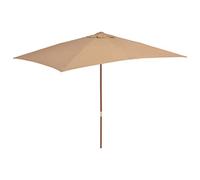 CLSDRZC with Wooden Pole 200x300 cm Taupe,Beach Water Repellent,U VLight Protection, Easy to Open and Close, Garden Outdoor Parasol