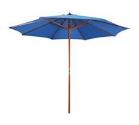 CLSDRZC with Wooden Pole 300x258 cm Blue,Beach Water Repellent,U VLight Protection, Easy to Open and Close, Garden Outdoor Parasol