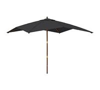 CLSDRZC with Wooden Pole Black 300x300x273 cm,Beach Water Repellent,U VLight Protection, Easy to Open and Close, Garden Outdoor Parasol