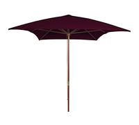 CLSDRZC with Wooden Pole Bordeaux Red 200x300 cm,Beach Water Repellent,U VLight Protection, Easy to Open and Close, Garden Outdoor Parasol