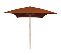 CLSDRZC with Wooden Pole Terracotta 200x300 cm,Beach Water Repellent,U VLight Protection, Easy to Open and Close, Garden Outdoor Parasol
