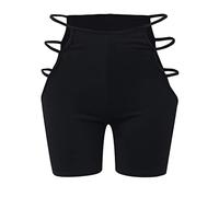 CLSDRZC Women's Fitness Yoga Shorts Mid Waist Solid Color Sports Slim Hollow Shorts Pants Women's Shorts