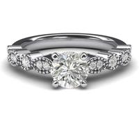 CLSDRZC Women's Vintage-Inspired Milgrain Marquise and Dot Simulated Diamond Engagement Ring Matching Wedding Ring Set