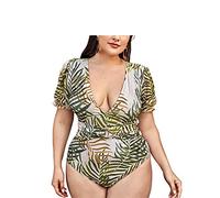 CLSDRZC WomensWimSuit One Piece Tamaño Grande Push Up Tear Big Big Plussize Trajes de baño Beachwear Suits Green, Tamaño: Código de Larga duración XX