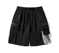 CLSDRZC Work Shorts Men's Summer Thin Casual Shorts Youth Ice Silk Quick Dried Sports Black Pants