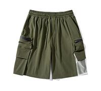 CLSDRZC Work Shorts Men's Summer Thin Casual Shorts Youth Ice Silk Quick Dried Sports Green Pants