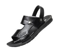 CLSQLXYJZC Sandalias Verano Talla Grande, Zapatos De Playa Para Hombre Transpirables Sin Cordones Con Punta Abierta Suela Blanda Y Soporte Para El Arco Del Pie(Black,46 EU)