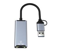 CLSSLVVBN Adaptador LAN Ethernet, pequeño Dispositivo convertidor de Velocidad, Equipo de Tarjeta de Red de 100/1000Mb con USB de Cabezales, 100M