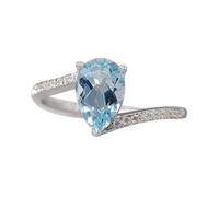 CLSSLVVBN Anillo de mujer con forma de lágrima y gota agua vibrante. Elegante anillo bodas y joyería compromiso. Una joya llamativa que destaca entre la multitud símbolo amor.