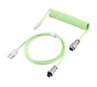 CLSSLVVBN Cable USB de fuerte resistencia a la tracción para teclado mecánico, enchufe y desenchufe, Cable enrollado para teclado mecánico ABS, verde