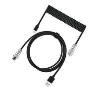 CLSSLVVBN Cable USB de Fuerte Resistencia a la tracción para Teclado mecánico, Enchufe y desenchufe, Cable Enrollado para Teclado mecánico ABS, Negro