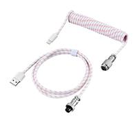 CLSSLVVBN Cable USB de fuerte resistencia a la tracción para teclado mecánico, enchufe y desenchufe, Cable enrollado para teclado mecánico ABS, color de la flor