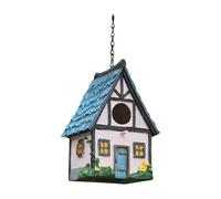 CLSSLVVBN Caja Nido para pájaros pequeña con Agujeros, Estilo rústico, para Colgar en el jardín, Ideal para observar Aves en el frío, Rosa, 14.2 x 12.5 x 20.5 cm
