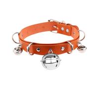 CLSSLVVBN Collar de gargantilla gótica, joyería para cosplay, ajuste cómodo con acento distintivo de campana, estilo único, collar gargantilla gótica, joyería para cosplay, Naranja, Ancho 2.5 cm