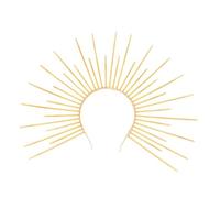 CLSSLVVBN Diadema de sol con halo para Halloween, aro para el pelo, tocado decorativo creativo, cosplay, cumpleaños y fiestas temáticas, accesorio para el pelo de dios del sol, Oro, 42 x 32 cm