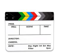 CLSSLVVBN Director de grabación Cine Clapperboard Aviso Clapper Board Acción TV Película Escena de película Accesorios de fotografía Profesional