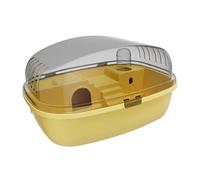 CLSSLVVBN Jaula para hámster Transpirable y espaciosa de PP, Ideal para Juegos interactivos y una Vida Saludable. Jaula Grande para hámster, de acrílico, portátil, Amarillo, 35.5 x 27.5 x 20 cm