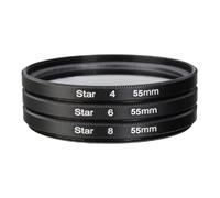 CLSSLVVBN Juego de 3 filtros de Lentes ópticas 4, 6 y 8 Puntas, Filtro Circular para fotografía artística, Bodas y fotografía Nocturna con luz Estrellas, Juego 3 Lentes con Efecto Estrella.