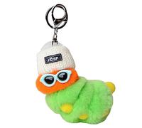 CLSSLVVBN LLavero de gusano de pulgada, colgante de oruga de peluche, bonito adorno de piel, accesorios, regalo, bolsa Kawaii, Mini bola colgante, Verde, Verde