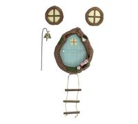 CLSSLVVBN Puerta de Hadas, Puerta de Hadas y árboles, decoración Exterior Que transforma el Patio en un país Las Maravillas con Accesorios jardín en Miniatura, Ventana casa Miniatura y Adorno.